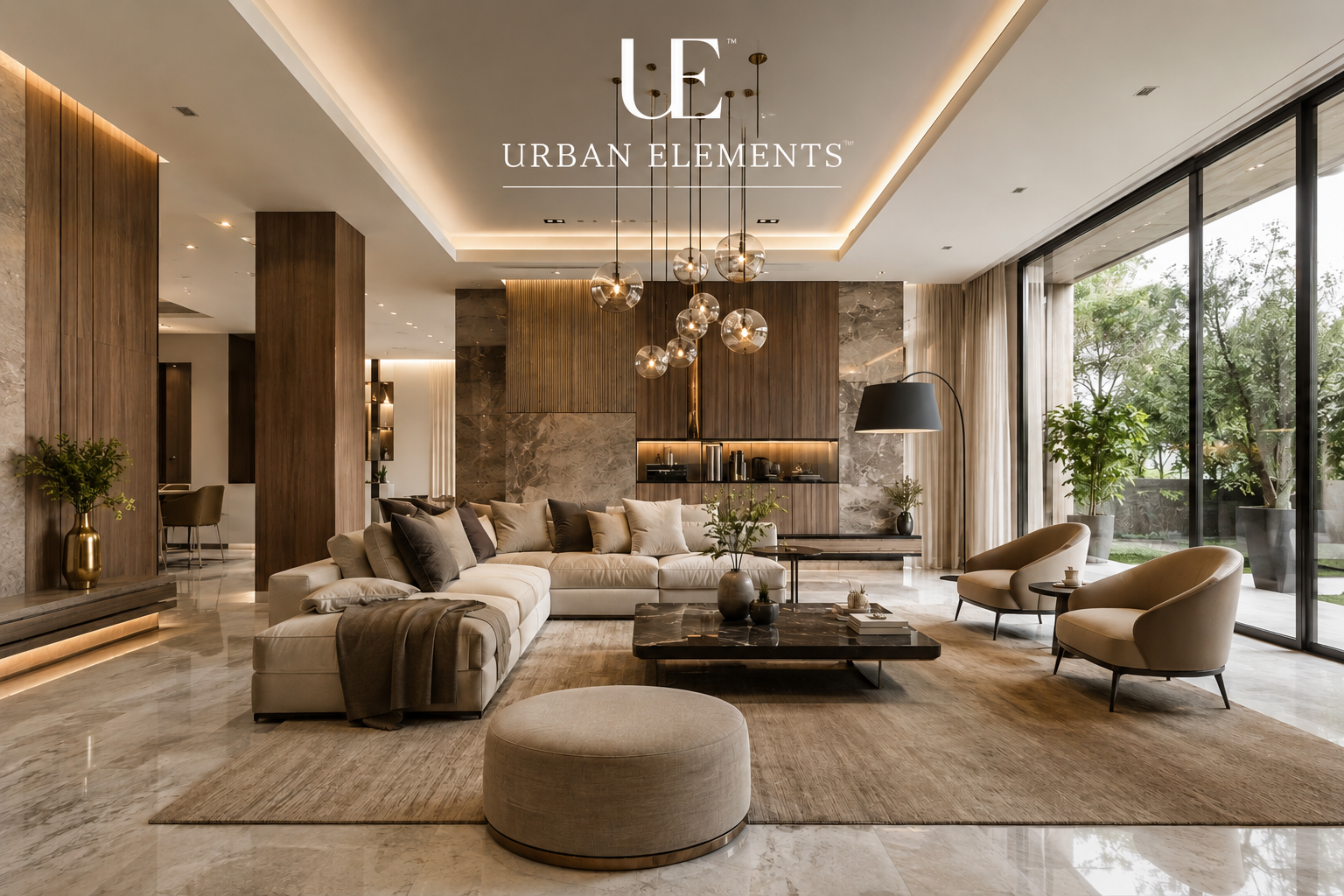 Luxury living room interior designed by Urban Elements